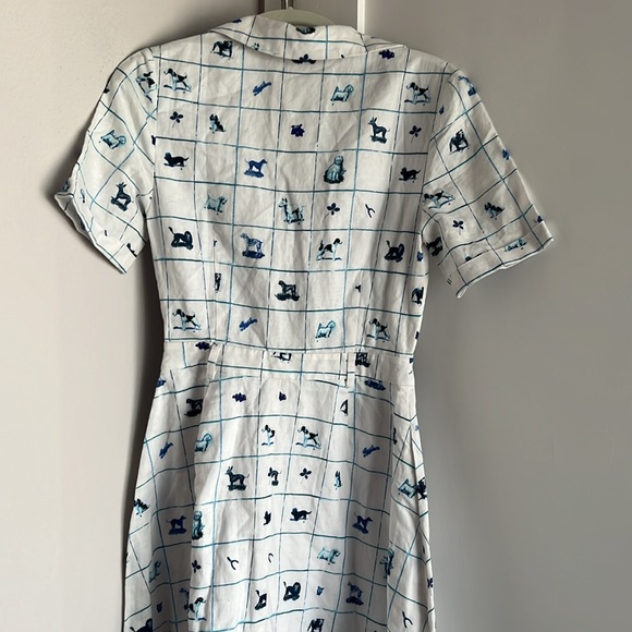 STAUD Giorgiana Linen Dress Pup Print - Picture 7 of 9